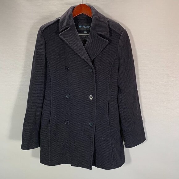 Kenneth Cole R Reaction Jacket Womens 6 Wool Cashmere Blend Lined Navy Blue - Picture 1 of 11
